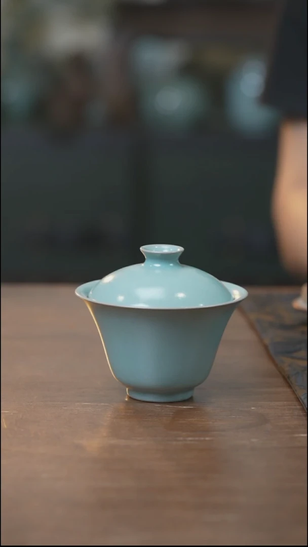 汝瓷 （拾汝）（天青）玉瑶盖碗