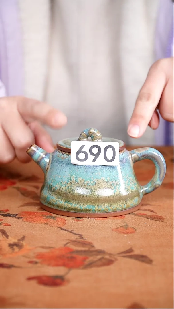 全品钧窑茶器摆件