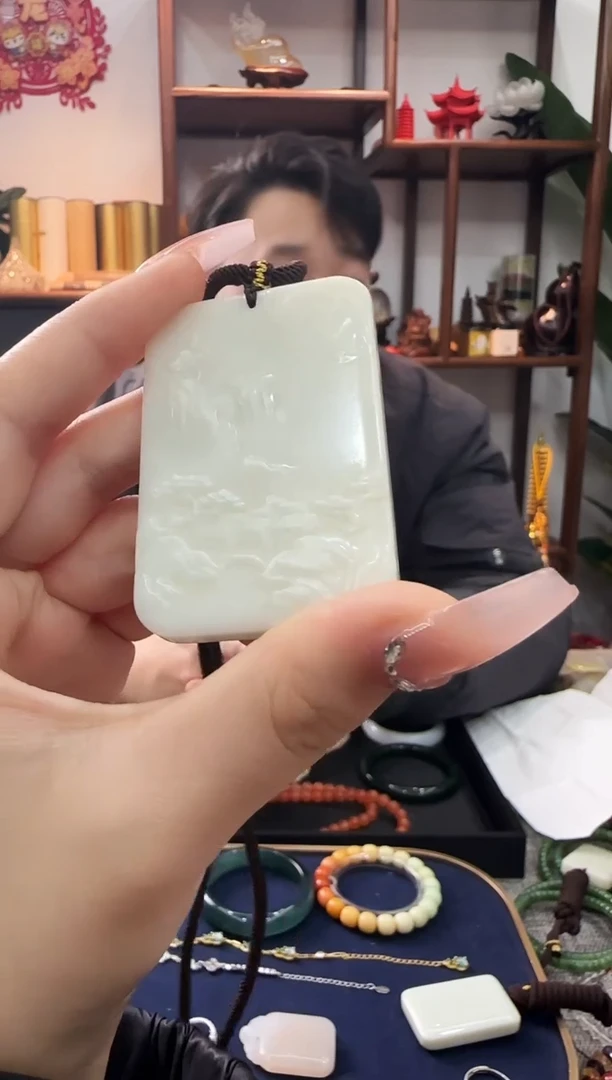 【闪购商品】和田玉颈饰未镶嵌山水牌-512221