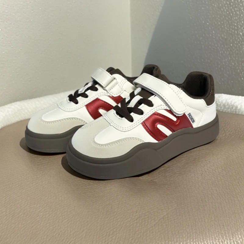 【断码德训鞋】温州童鞋四季板鞋米红米黑6851经典百搭学生鞋阿甘鞋