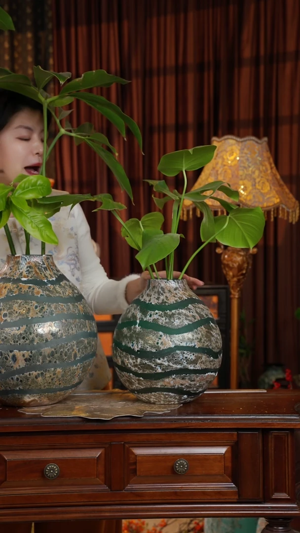 琉璃绿色将军罐小号