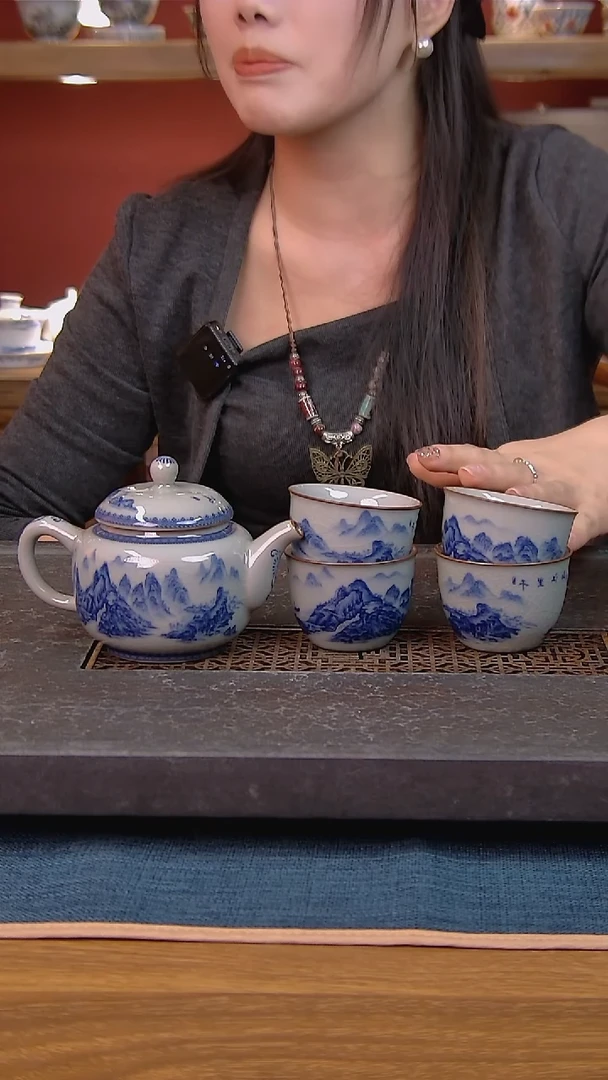 简装家用款5件套 老陶泥开片纹陶瓷茶具