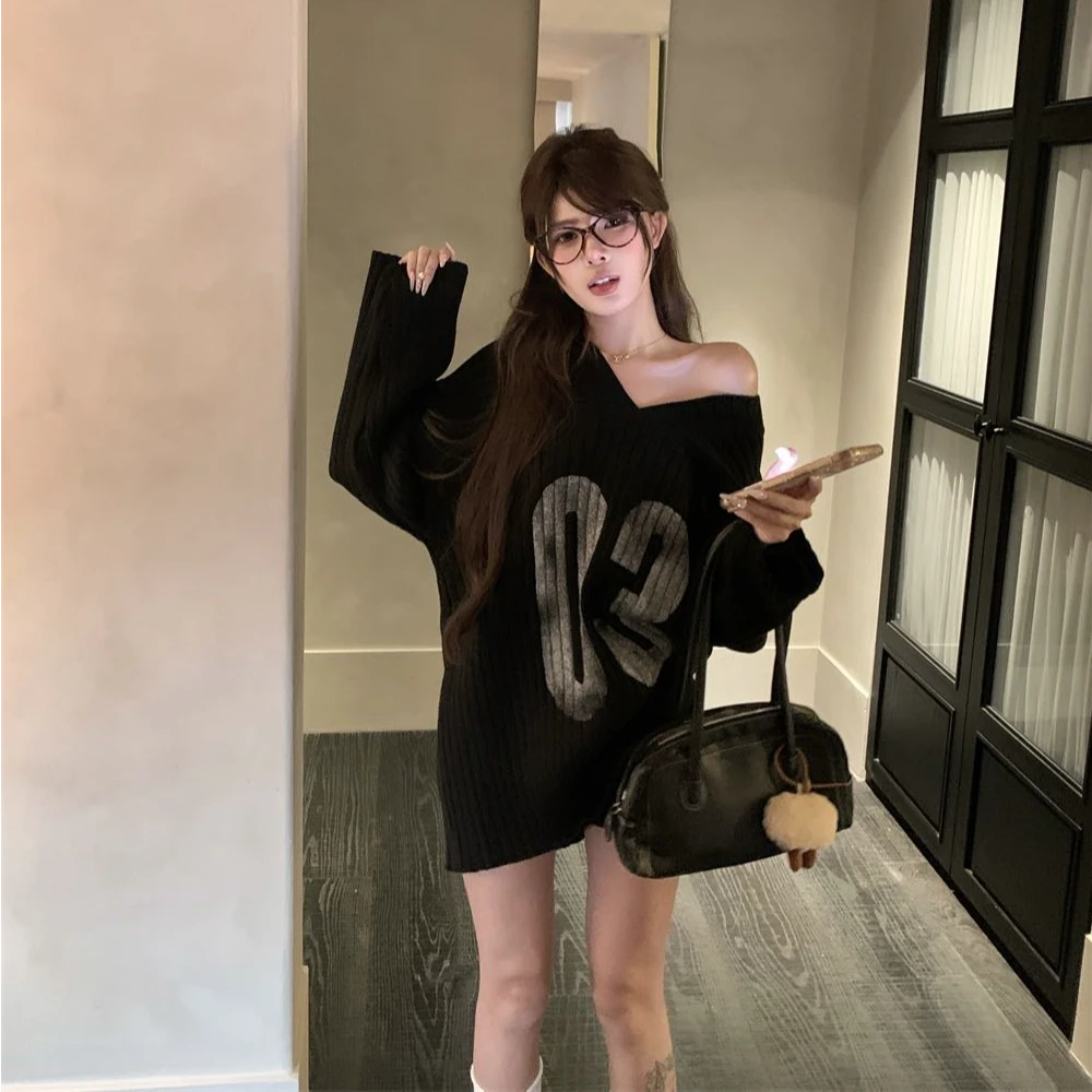 2025早秋新款时尚长袖针织上衣气质显瘦洋气休闲百搭宽松外穿上衣