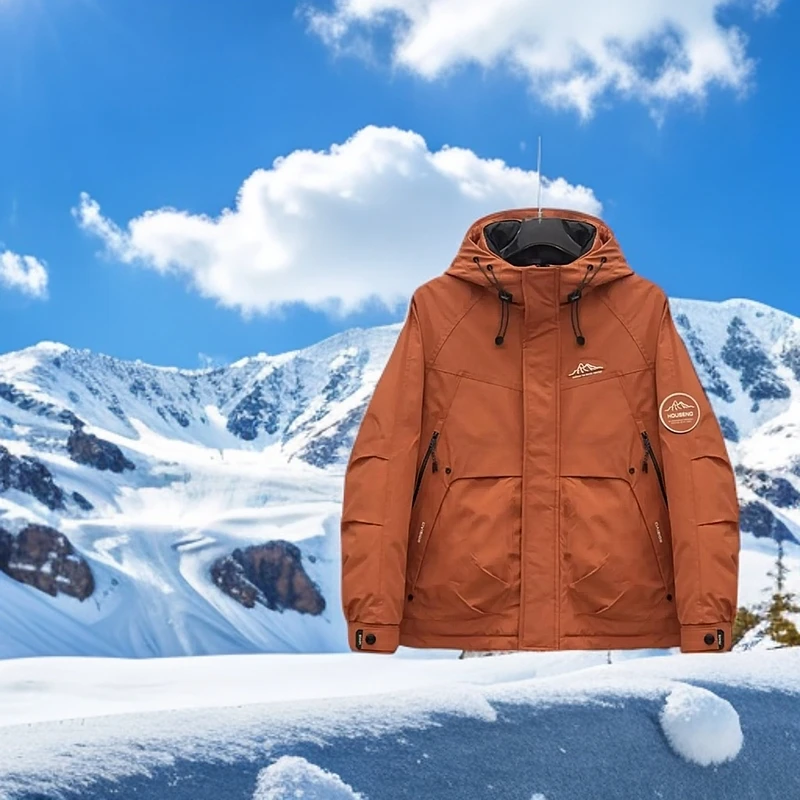 【铠甲勇士2.0】户外男士连帽款加厚软壳百搭男士冬季防风外套2038