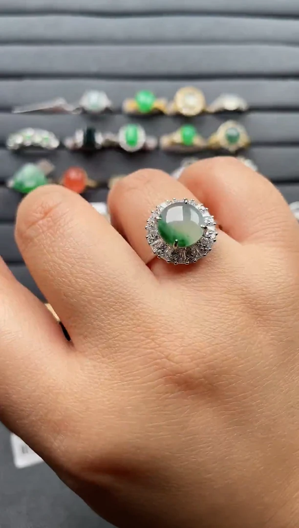 银S925镶嵌戒指翡翠72