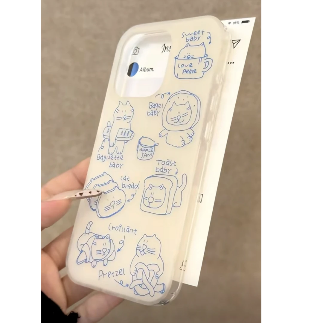 韩系ins风小众线条苹果适用16小米15iphone14pro华为IMD手机壳SS