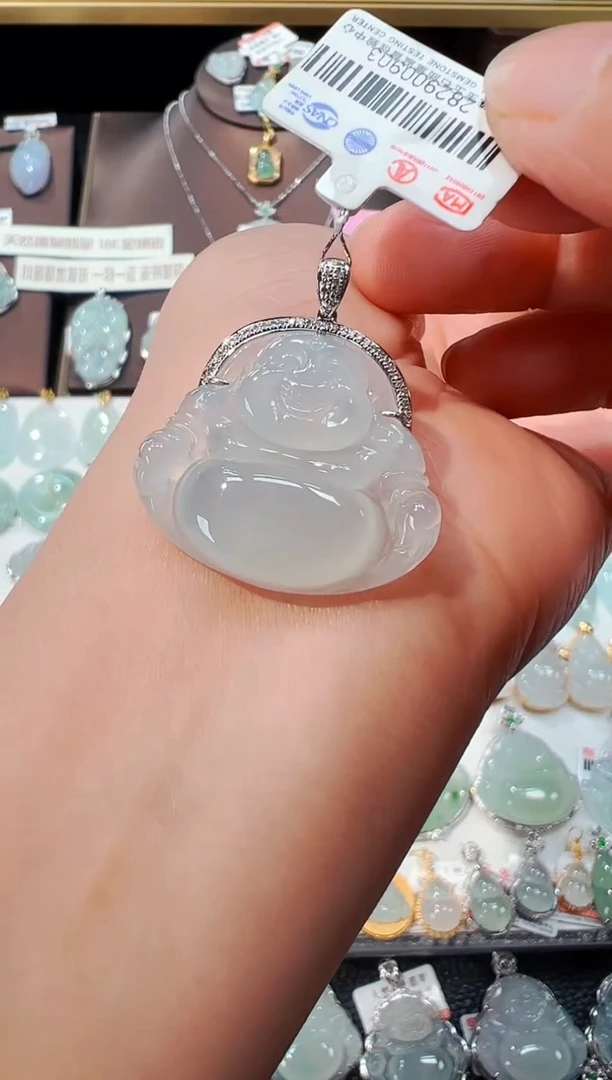 【闪购商品】翡翠吊坠(不含链)18K金镶嵌佛公吊坠903