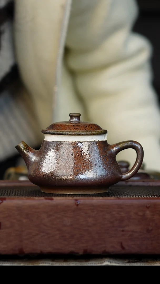 茶壶紫砂柴烧紫砂 天青石瓢240cc