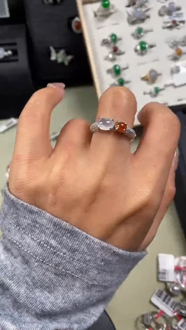 【闪购商品】翡翠戒指银S925镶嵌9993