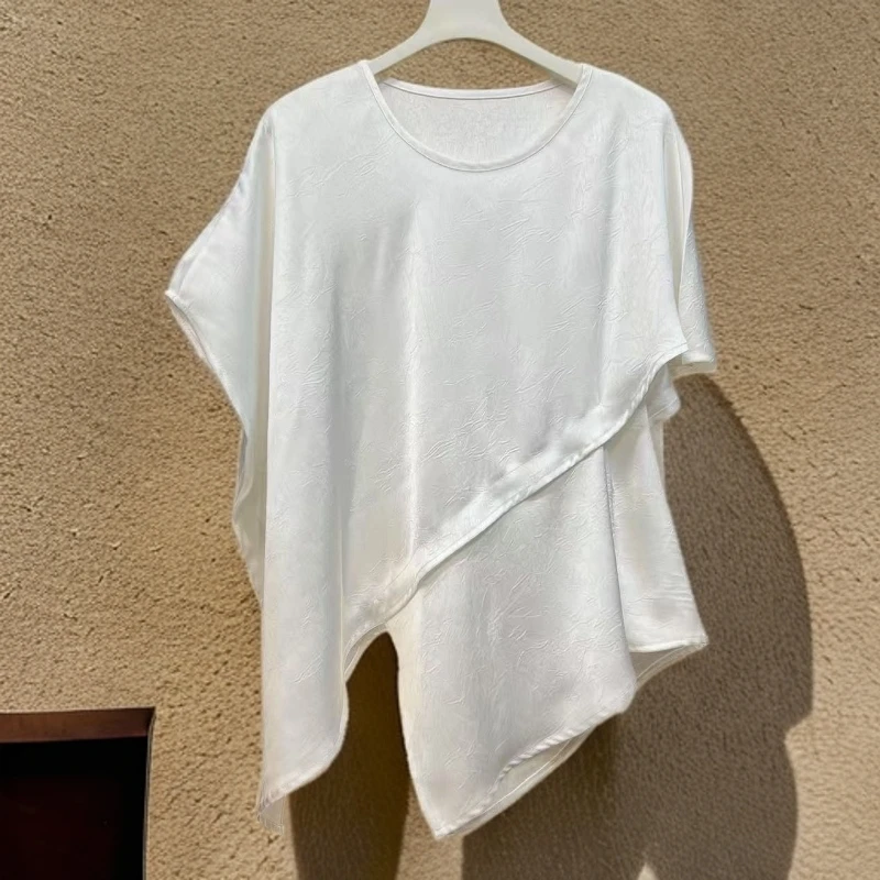 【香云阁】夏季设计师款不规则圆领上衣小衫