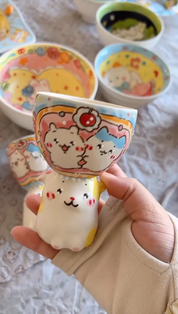 摆件陶章****子景德镇陶瓷手绘微瑕