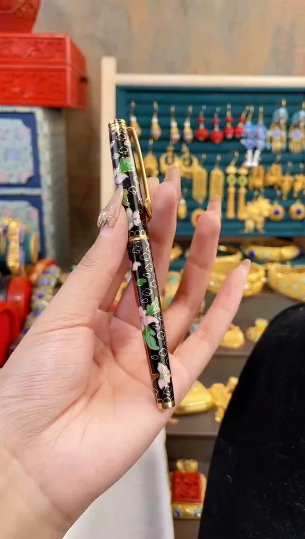 【闪购商品】非遗景泰蓝黑色精品钢笔