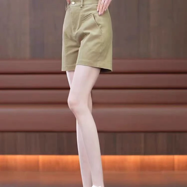 2268夏季高腰休闲短裤百搭外穿阔腿裤女