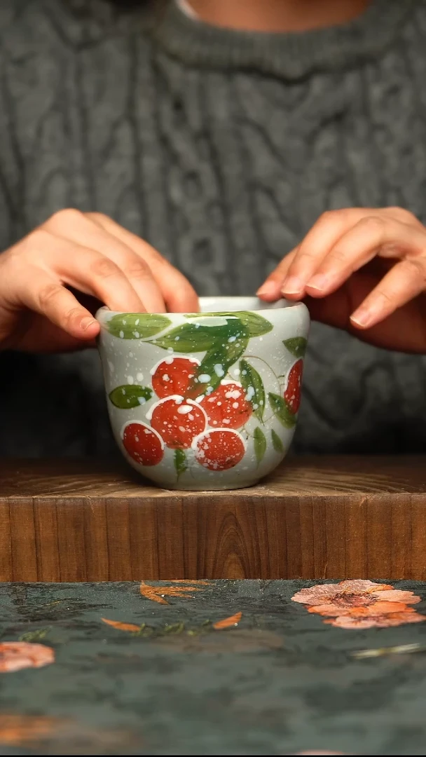 杯釉下彩手工手绘同款陶器