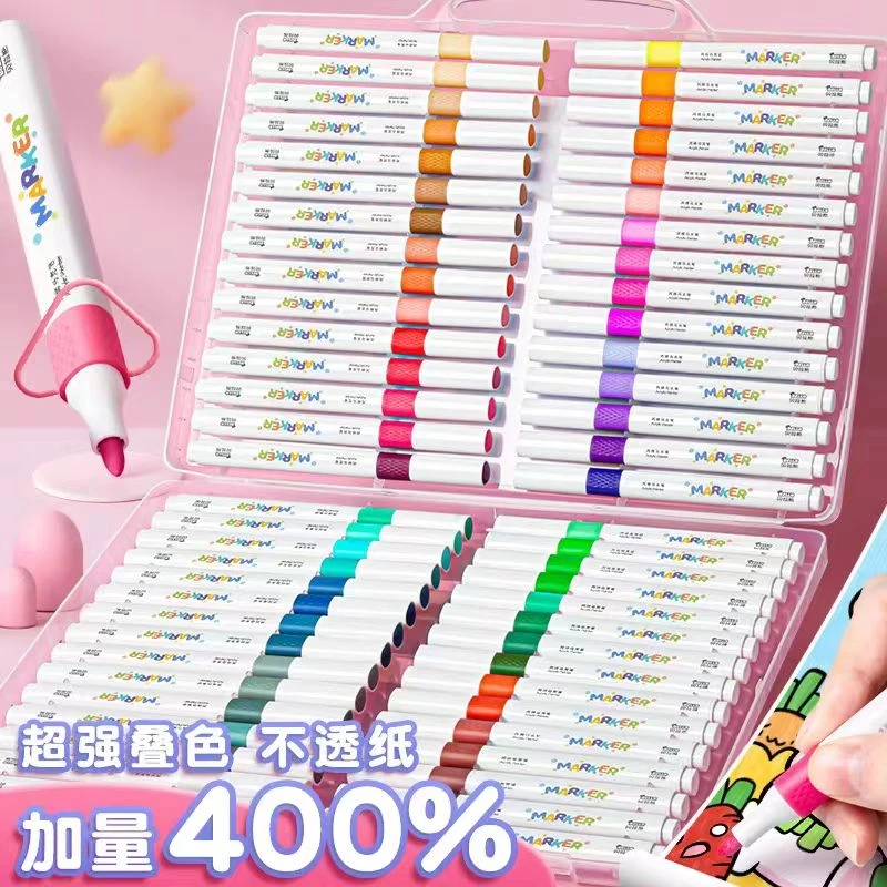 丙烯马克笔儿童水彩笔颜色学生美术绘画专用不透色可叠色彩色手绘