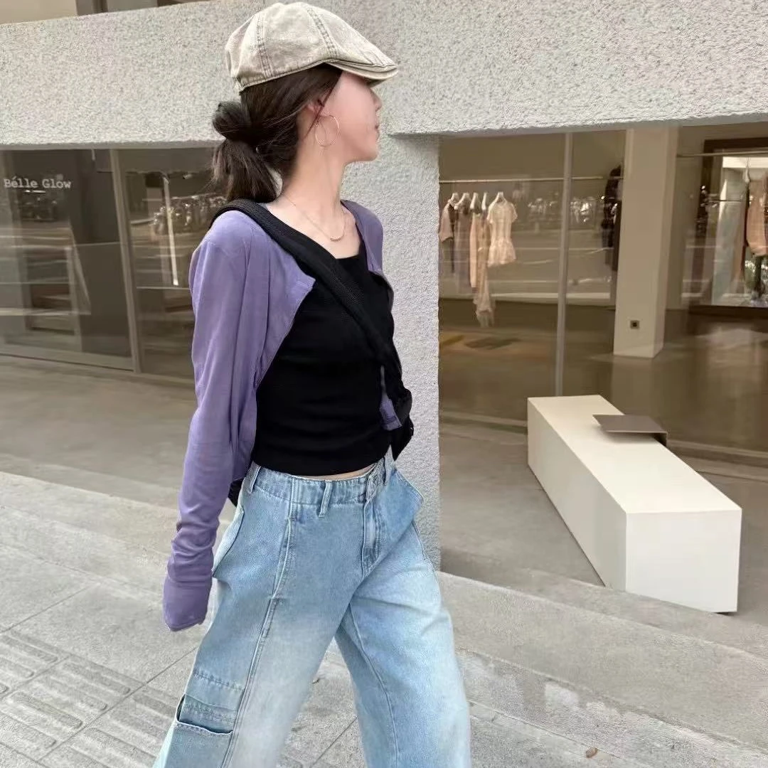 002原版！紫色真的很特别 韩代慵懒防晒开衫