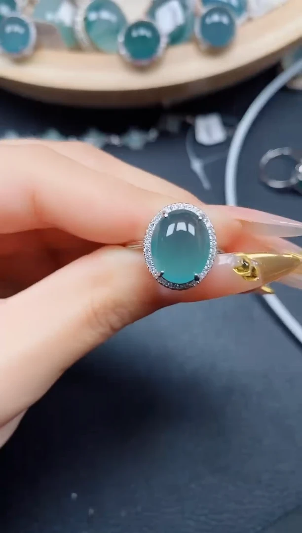 【闪购商品】翡翠戒指银S925镶嵌翡翠