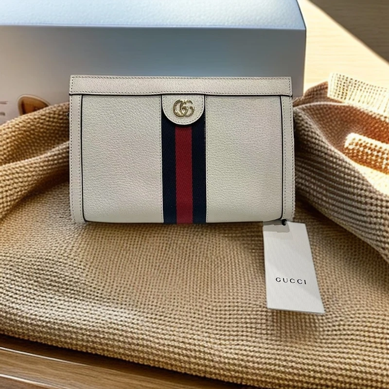 99新 GUCCI/古驰 白色 op 夹子包 1083 3789