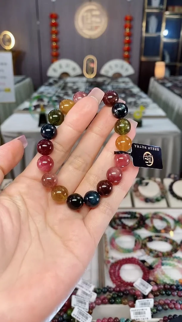 未镶嵌收藏级老矿碧玺单圈手串10mm+碧玺hon多样性发一条