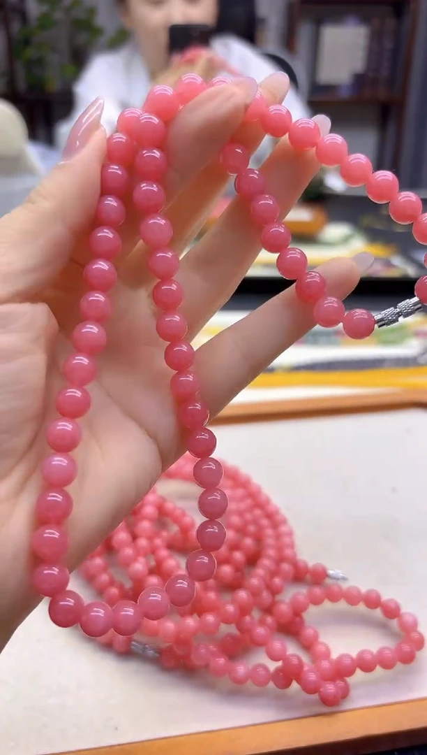 菱锰矿（红纹石）未镶嵌颈饰DIY款X614