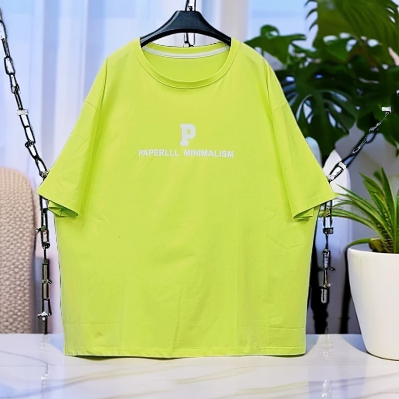 120-220斤 衣长75胸围140 韩国冰棉字母T恤