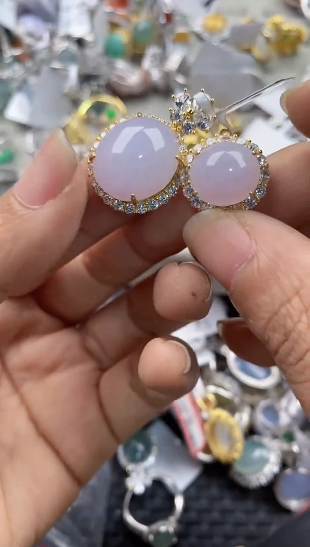 银S925镶嵌戒指翡翠4444----7