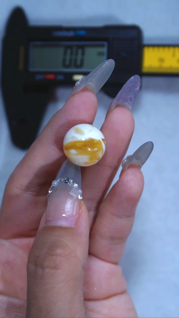 未镶嵌蜜蜡手链典藏级15.8mm金漆瓷白溶洞