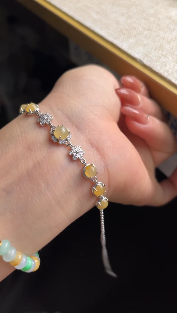 银S925镶嵌手链翡翠399