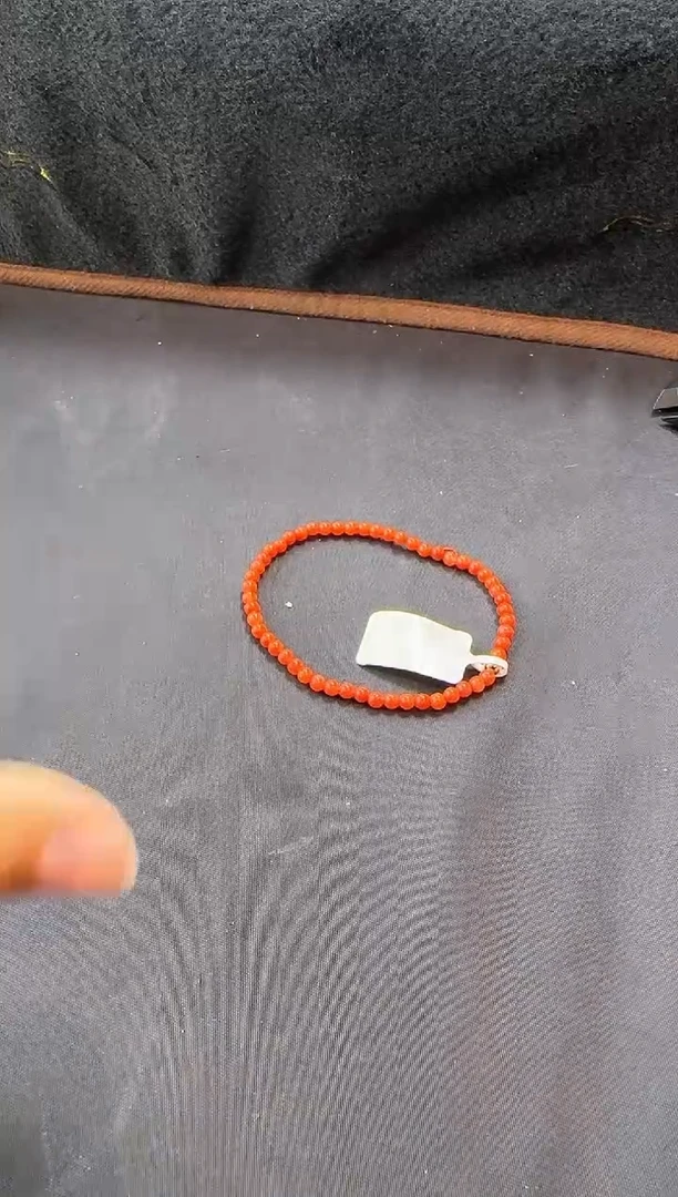 银S925镀金镶嵌手链南红玛瑙?****?单珠南红手串