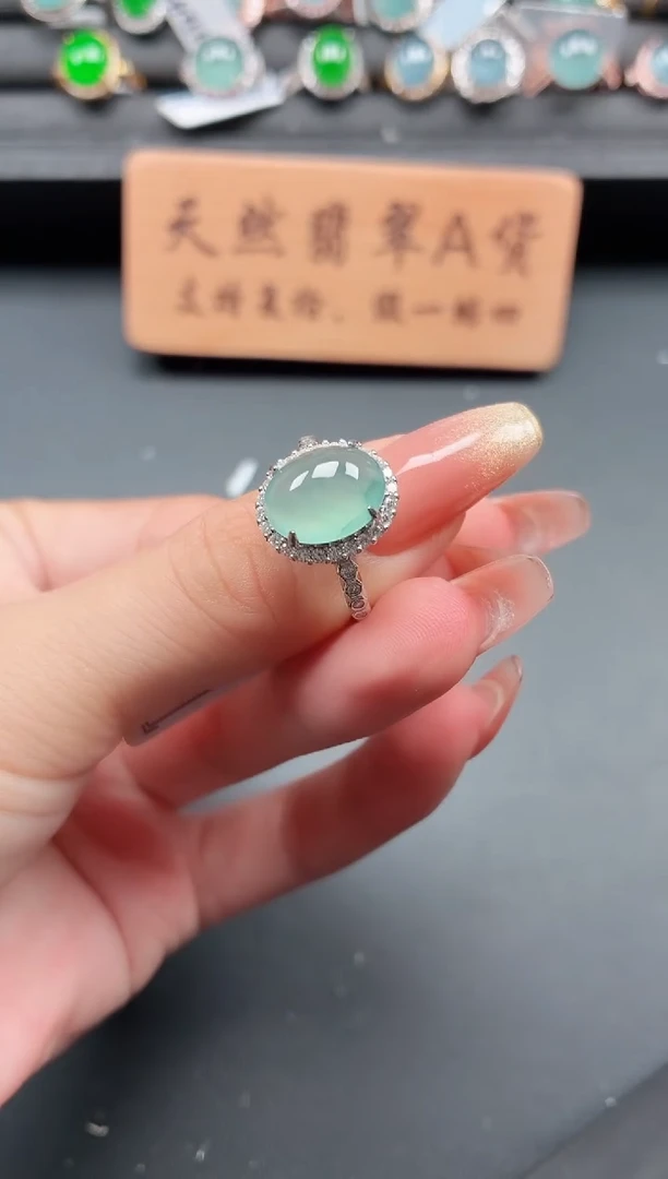 银S925镶嵌戒指翡翠11
