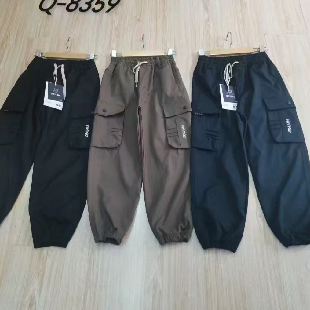 新款秋冬中小童时尚潮流休闲工装裤8359