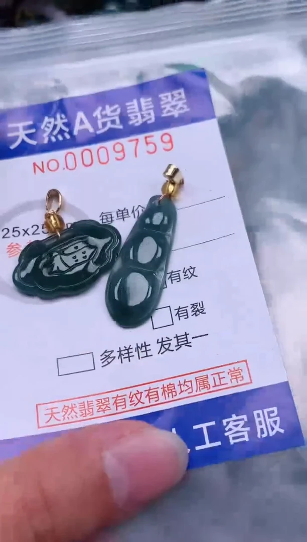 翡翠未镶嵌吊坠(赠链)1