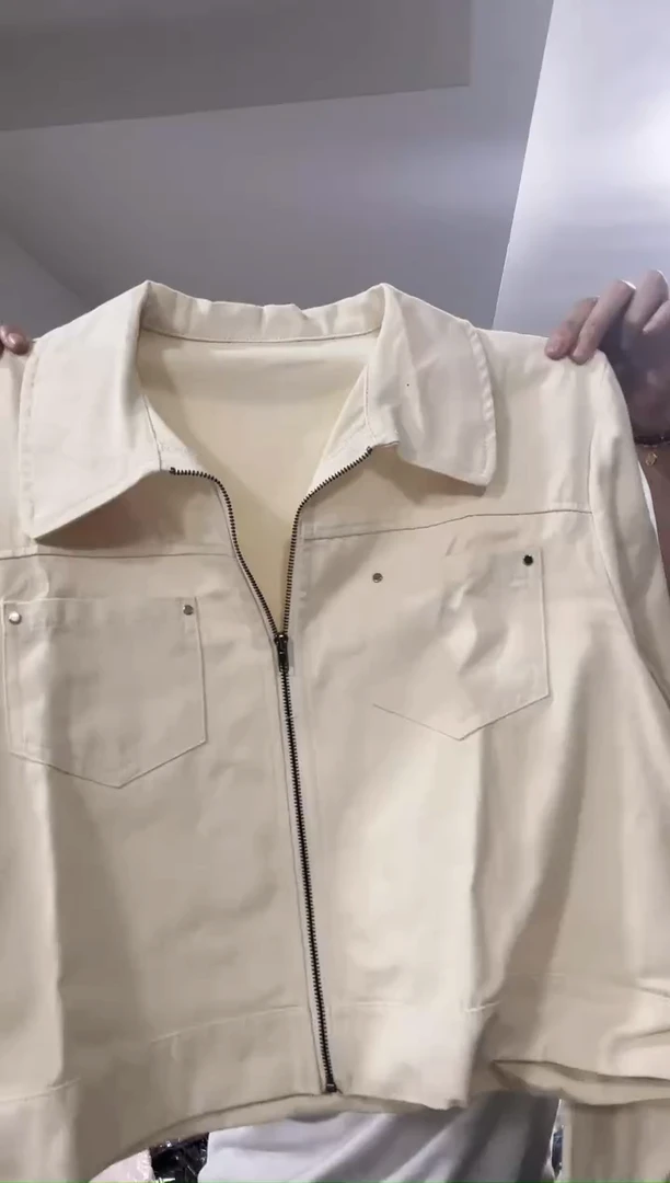 闪购订单洗水棉夹克外套杏色