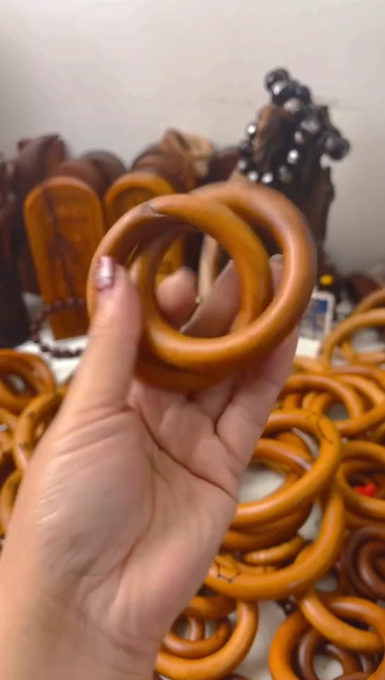 【闪购商品】枣木木雕乾坤圈微瑕50圈口一物一拍不退不换