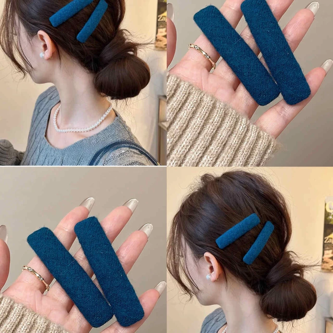 毛呢侧边发夹bb夹秋冬文艺前额无痕刘海夹韩国简约卡碎发夹子头饰