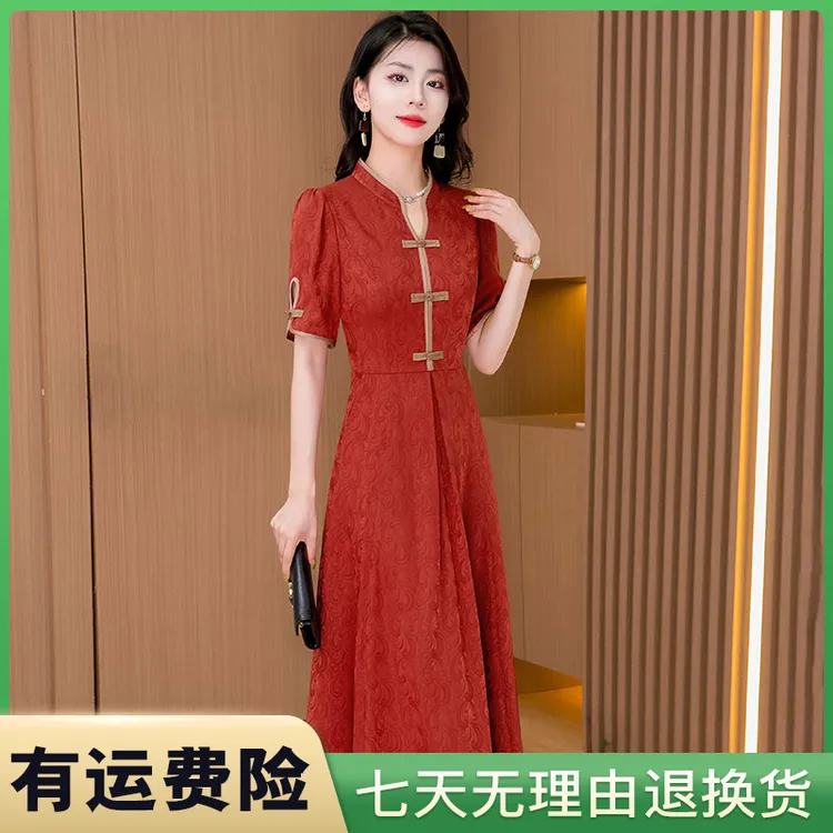 【可蓓儿】国风改良连衣裙女夏2025新款年轻气质高端奢华喜婆婆妈妈