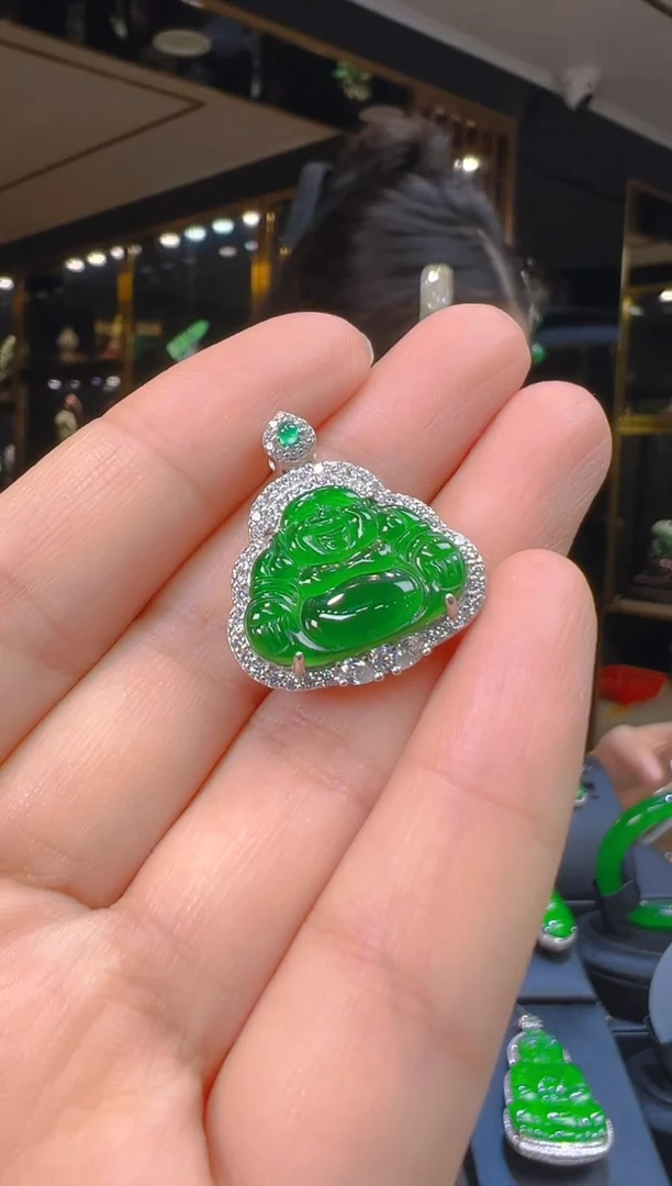 翡翠银S925镶嵌吊坠(赠链)001（多样性发其一）