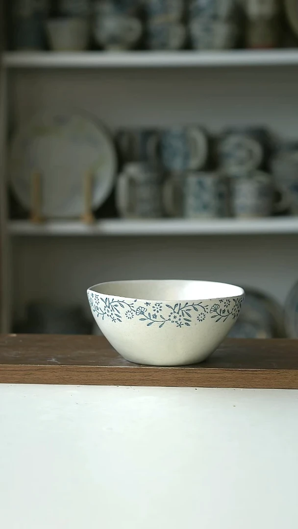 用***销Hitable冰湖蓝米饭碗13cm@4-2@