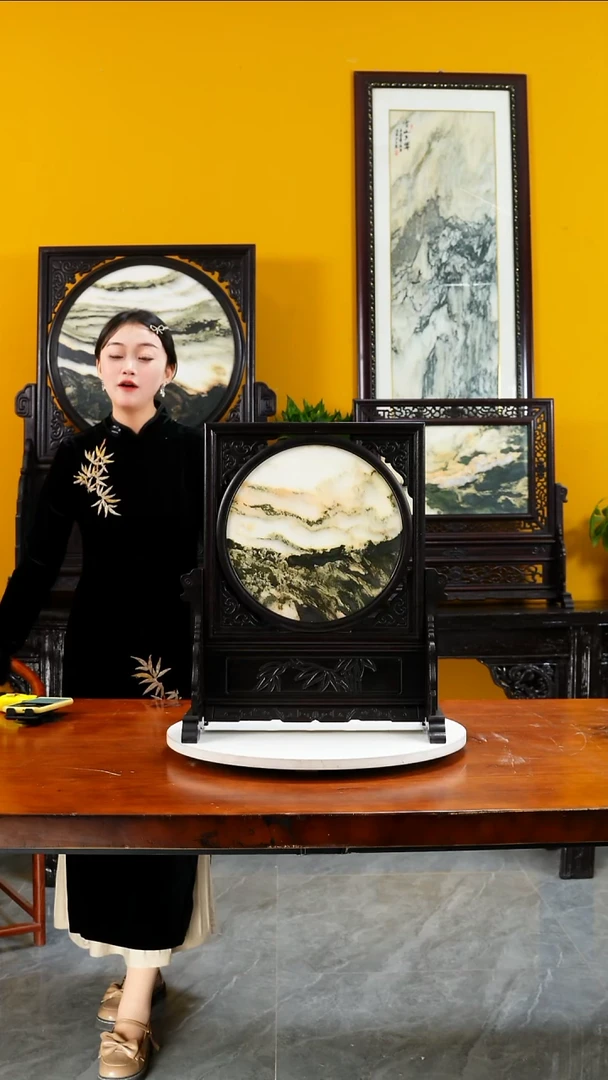 石材天然大理石画摆件