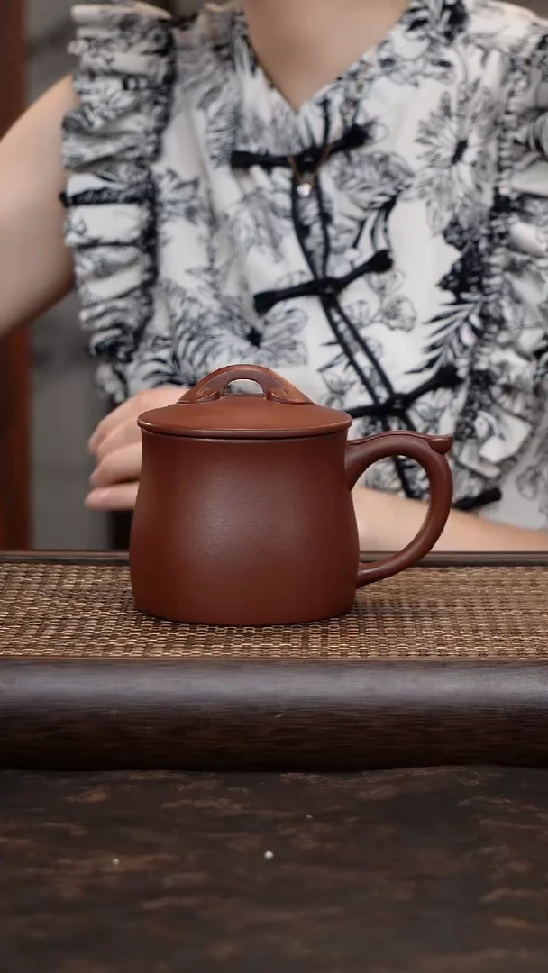 茶杯紫砂底槽青如意