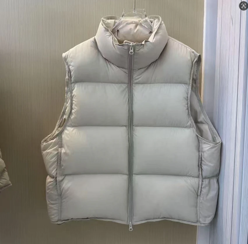 2025立领短款女韩版立领简约潮流黑色韩版秋冬羽绒服马甲