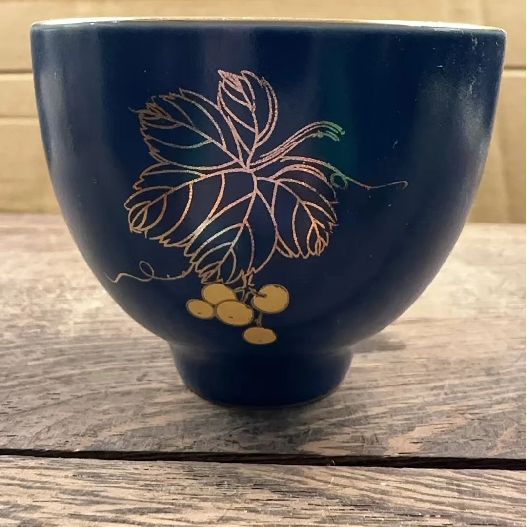 蓝色葡萄紫气东来主人杯品茗杯010