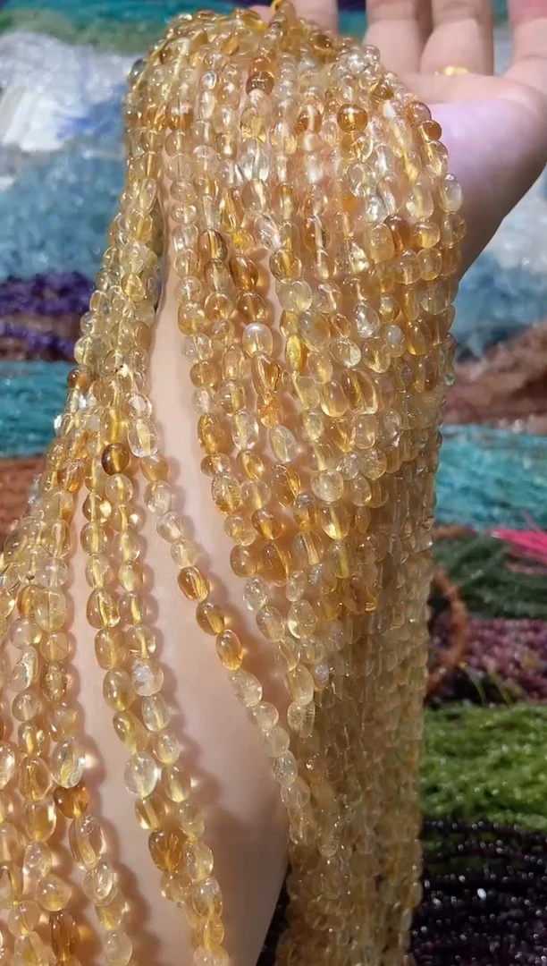 水晶珠宝半成品未镶嵌随形黄水晶