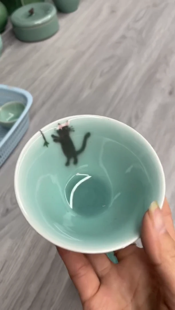 瓷画片随机特价福利 微瑕 慧仙青瓷