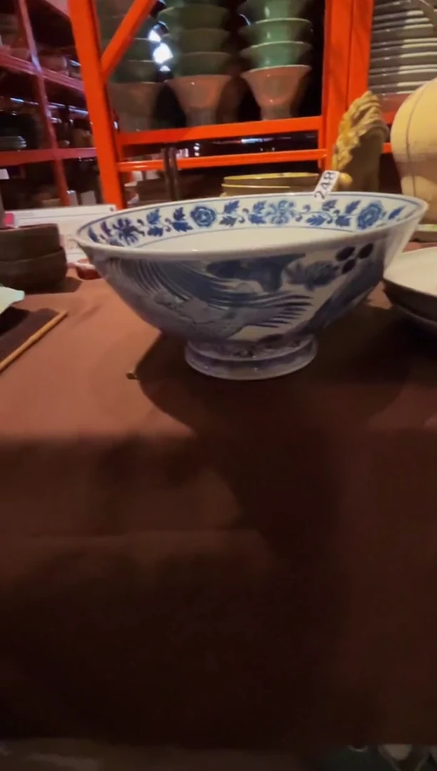 瓷片南*?248青花手绘大碗高脚