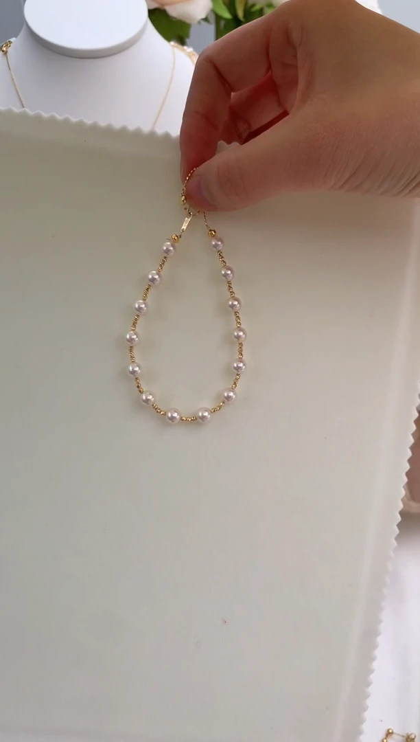 【闪购商品】海水珍珠手绳18K金镶嵌5.5-6设计款