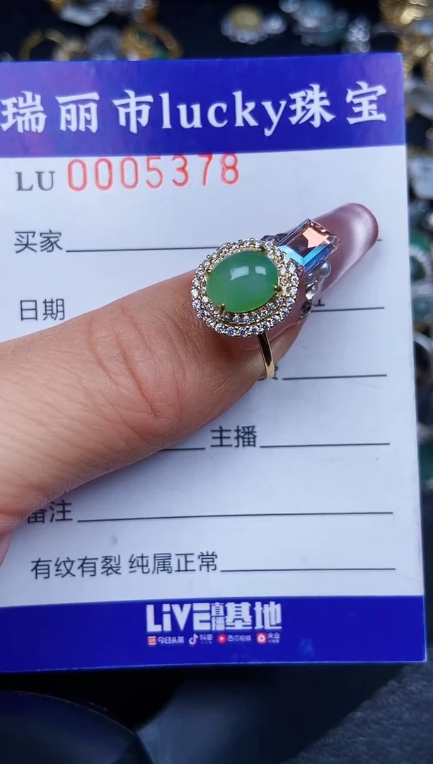 翡翠银S925镶嵌颈饰5378