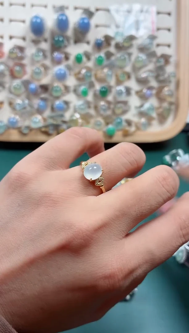 银S925镶嵌戒指翡翠.