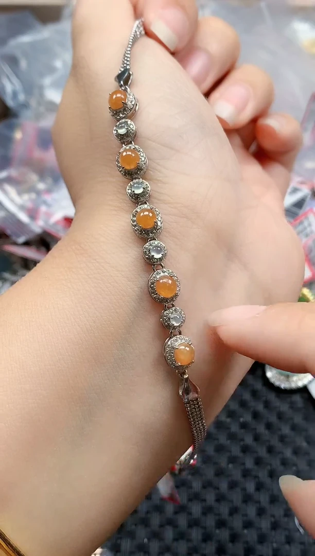 银S925镶嵌戒指翡翠天然A货缅甸翡翠