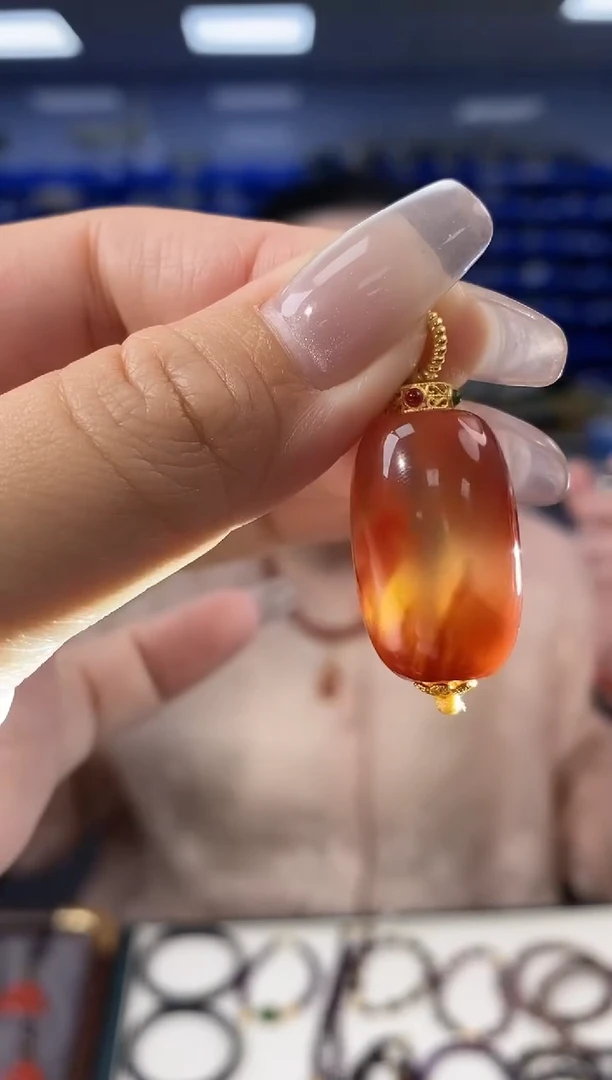 玛瑙/玉髓吊坠(不含链)银S925镶嵌G09981